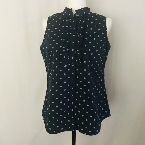 Banana Republic Womens Sleeveless Polka Dot Blouse - Picture 1 of 7
